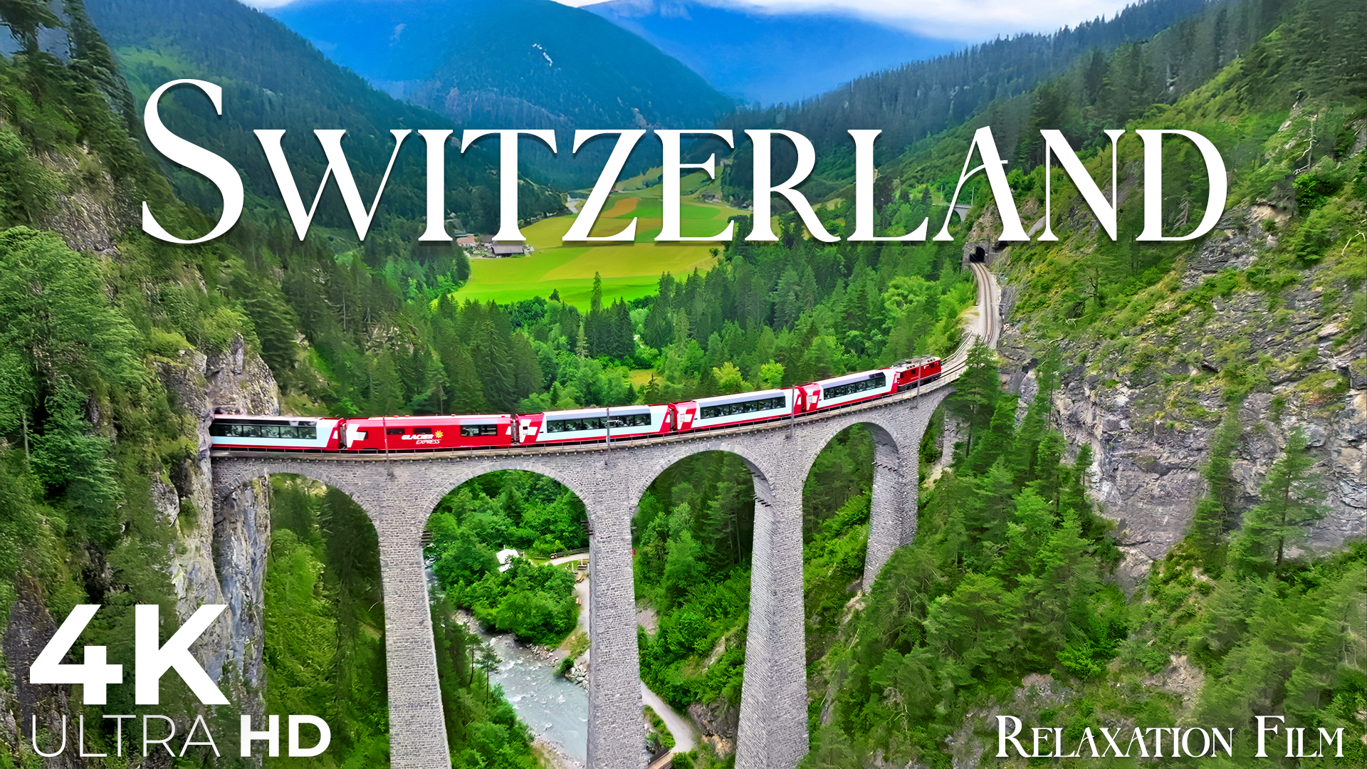 Switzerland 4K • Scenic Trains Through Swiss Alps